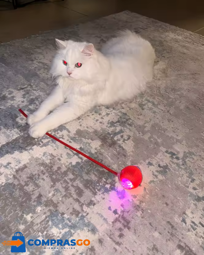 Pelota Interactiva para Gatos y Perros con Luz LED y Movimiento Automático – Juguete Inteligente Recargable con Cuerda
